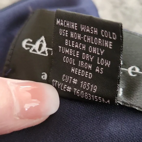 Connected Navy/ White Polka-Dot Dress - Size 12 - Picture 9 of 11